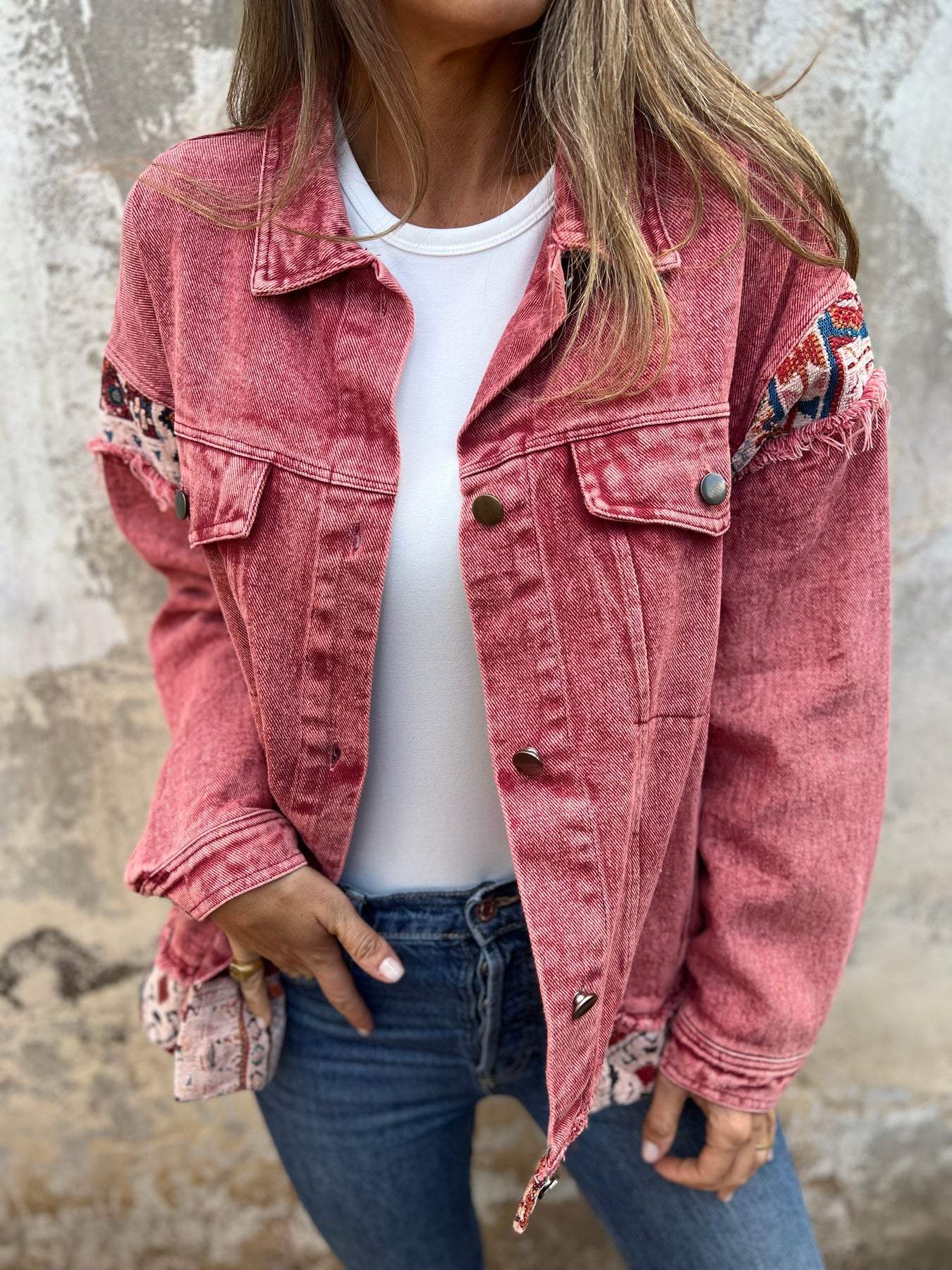 Sofia® | Veste Décontractée en Jean Patchwork