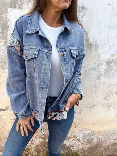 Sofia® | Veste Décontractée en Jean Patchwork