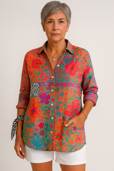 Jasmin | Blouse Patchwork Bohème