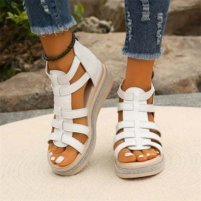 Idele | Sandales à strass avec semelle compensée