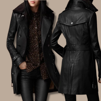 Clara | Manteau Trench en Cuir
